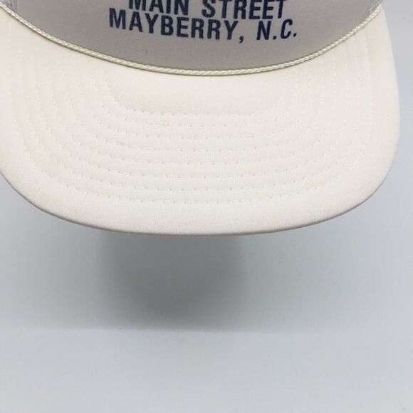 Vintage Floyd’s Barber Shop Mayberry NC white trucker hat SnapBack Andy Griffith - Picture 3 of 16